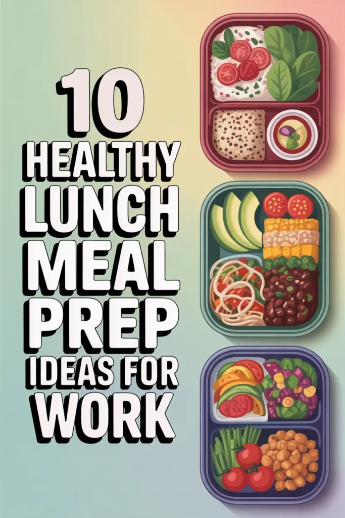  10 Healthy Lunch Meal Prep Ideas for Work Pinterest pin graphic