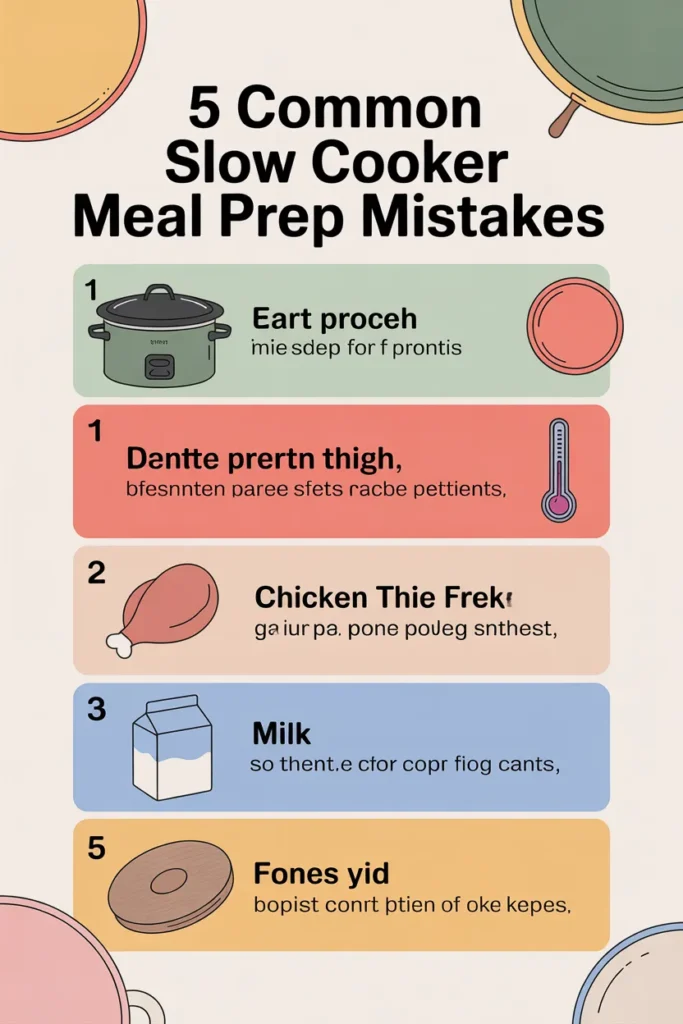 5 common slow cooker meal prep mistakes and how to avoid them infographic