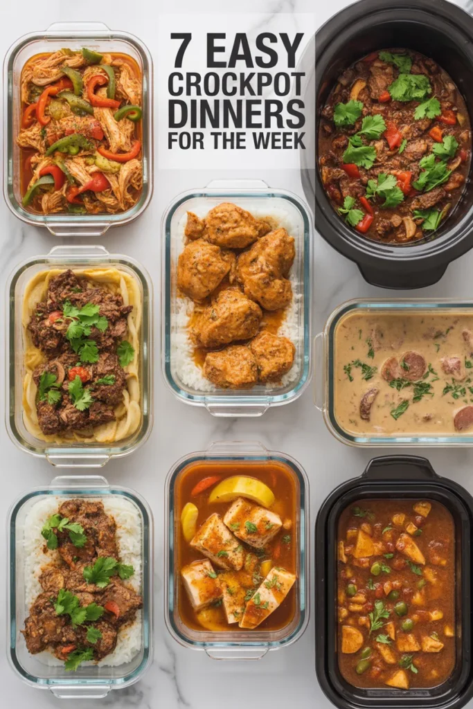 7 easy set it and forget it slow cooker meal prep recipes for the week