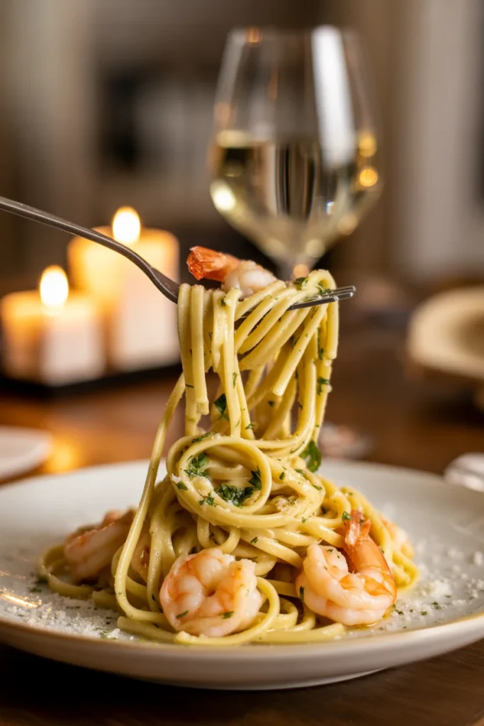 Garlic butter shrimp pasta with parsley and parmesan — elegant 30-minute weeknight dinner recipe for meal prep