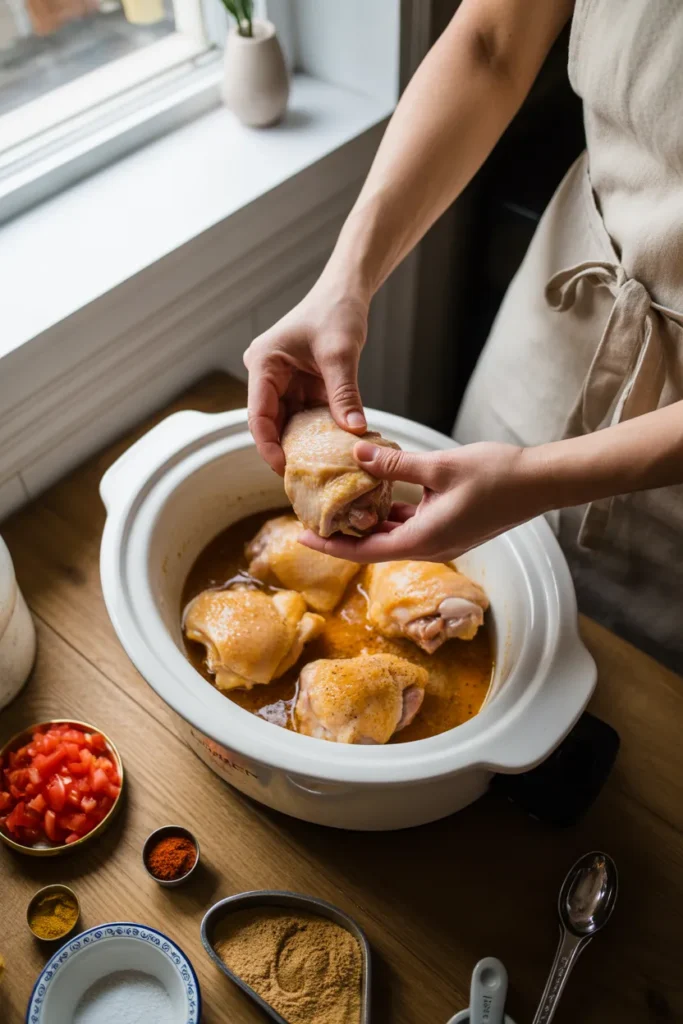 How to assemble a 15 minute dump and go slow cooker meal prep recipe