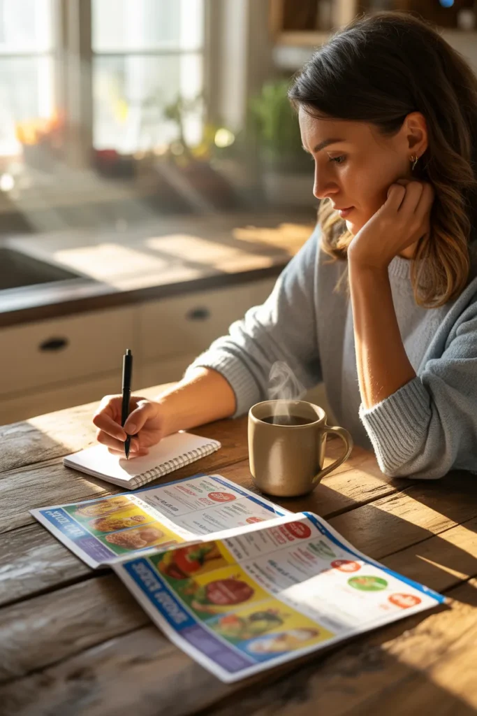 Planning a budget grocery list for meal prep using the weekly sales flyer