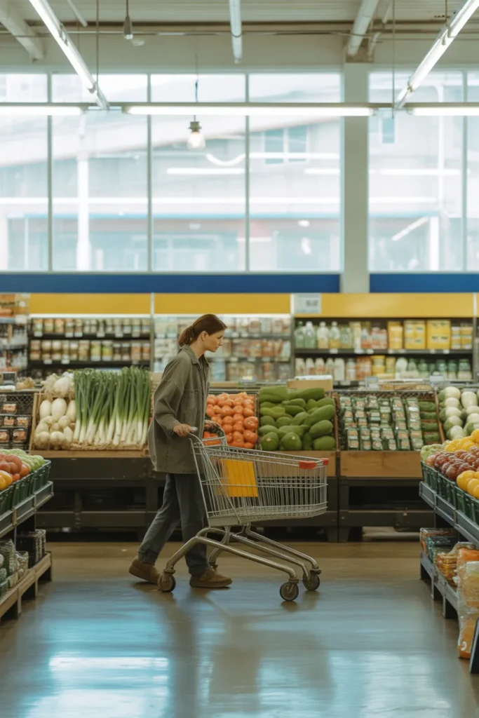 Shopping for cheap meal prep groceries at Aldi on a weekly budget