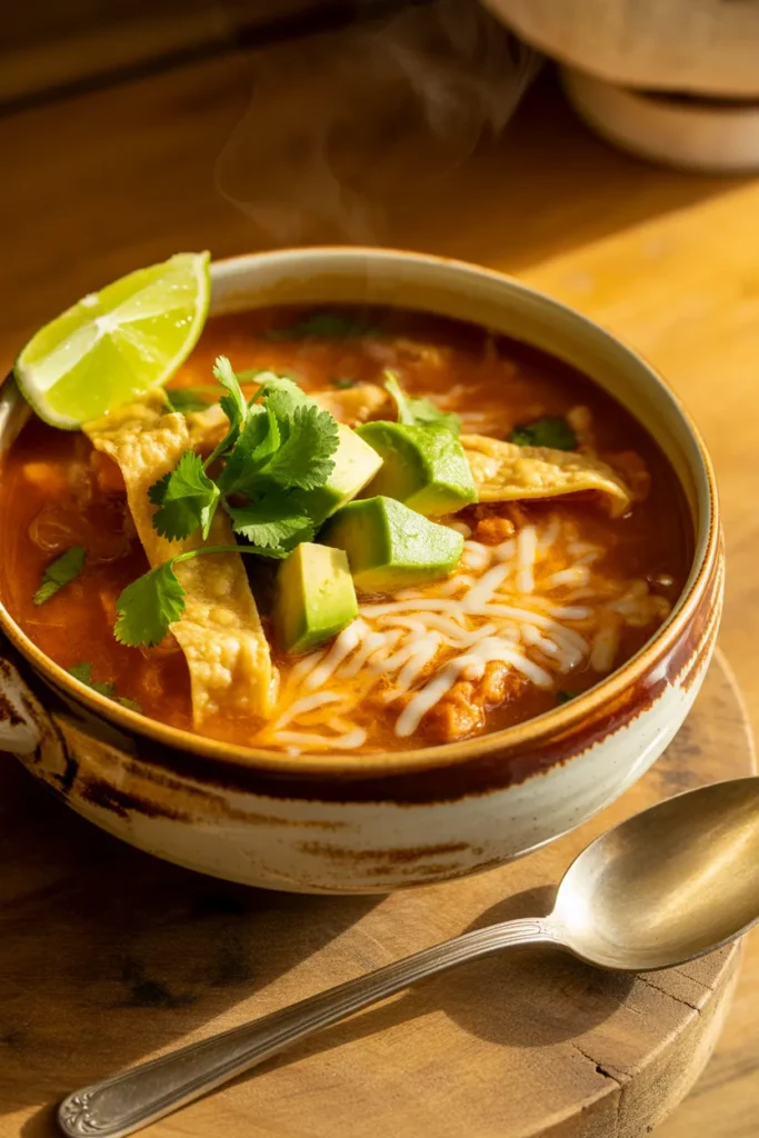 Slow cooker chicken tortilla soup meal prep recipe